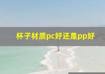 杯子材质pc好还是pp好