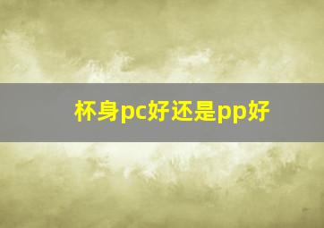 杯身pc好还是pp好