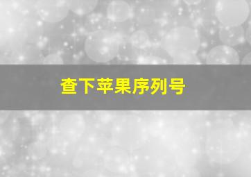 查下苹果序列号