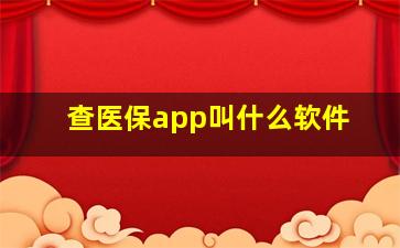 查医保app叫什么软件