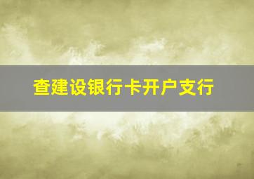 查建设银行卡开户支行