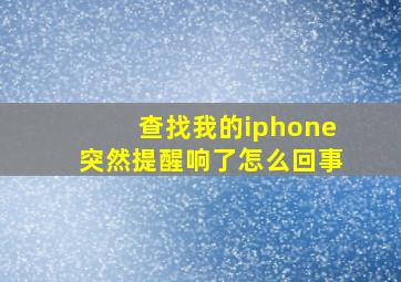 查找我的iphone突然提醒响了怎么回事