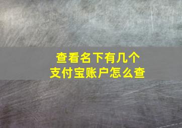 查看名下有几个支付宝账户怎么查