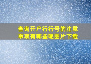 查询开户行行号的注意事项有哪些呢图片下载