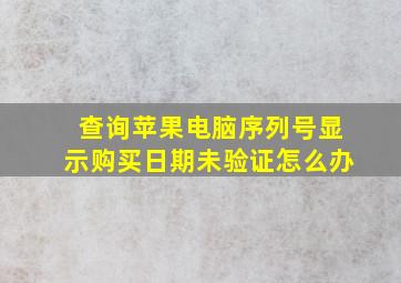 查询苹果电脑序列号显示购买日期未验证怎么办