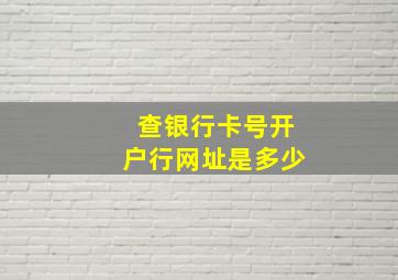 查银行卡号开户行网址是多少