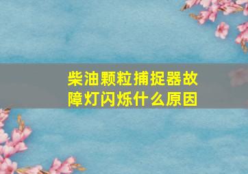 柴油颗粒捕捉器故障灯闪烁什么原因