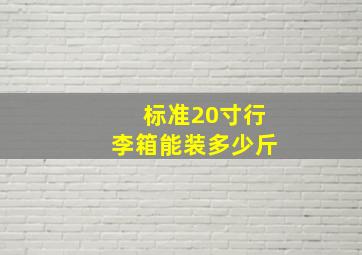 标准20寸行李箱能装多少斤