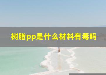 树脂pp是什么材料有毒吗