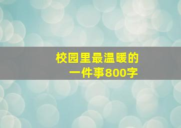 校园里最温暖的一件事800字