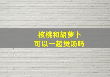 核桃和胡萝卜可以一起煲汤吗