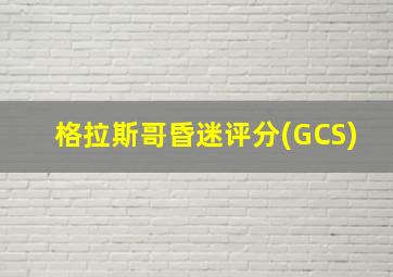 格拉斯哥昏迷评分(GCS)