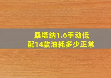 桑塔纳1.6手动低配14款油耗多少正常