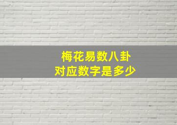 梅花易数八卦对应数字是多少