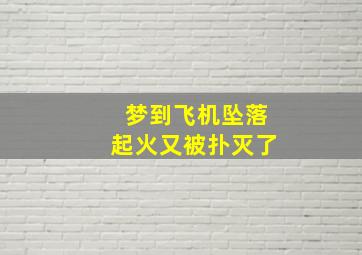 梦到飞机坠落起火又被扑灭了