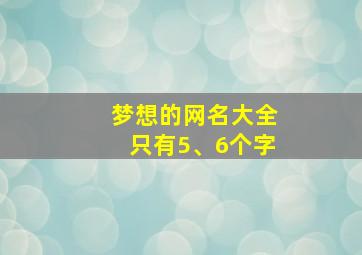 梦想的网名大全只有5、6个字