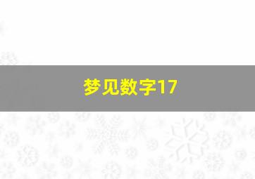 梦见数字17