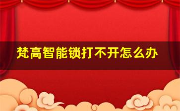 梵高智能锁打不开怎么办