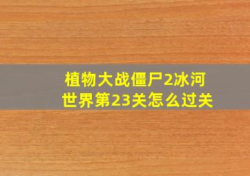 植物大战僵尸2冰河世界第23关怎么过关