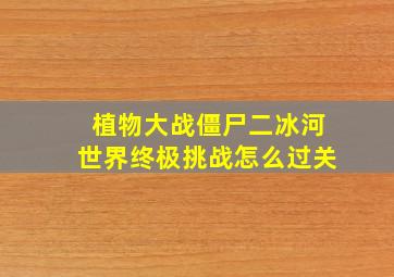 植物大战僵尸二冰河世界终极挑战怎么过关