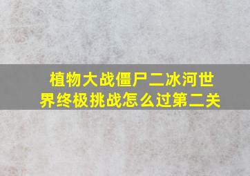 植物大战僵尸二冰河世界终极挑战怎么过第二关