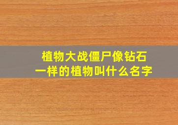 植物大战僵尸像钻石一样的植物叫什么名字