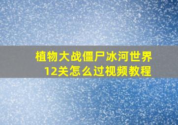 植物大战僵尸冰河世界12关怎么过视频教程