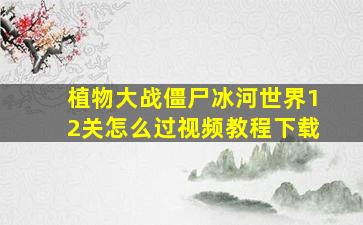 植物大战僵尸冰河世界12关怎么过视频教程下载