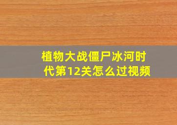 植物大战僵尸冰河时代第12关怎么过视频