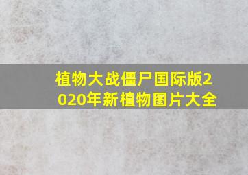 植物大战僵尸国际版2020年新植物图片大全