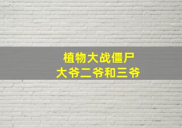 植物大战僵尸大爷二爷和三爷