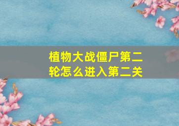 植物大战僵尸第二轮怎么进入第二关