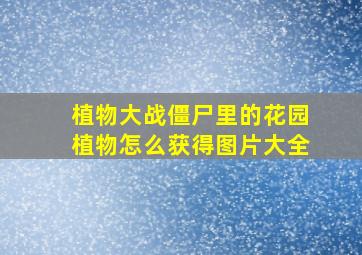 植物大战僵尸里的花园植物怎么获得图片大全