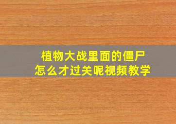 植物大战里面的僵尸怎么才过关呢视频教学