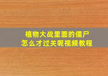 植物大战里面的僵尸怎么才过关呢视频教程