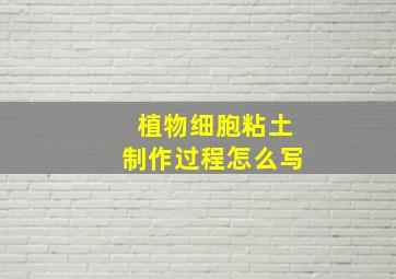 植物细胞粘土制作过程怎么写