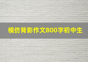 模仿背影作文800字初中生