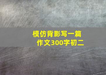 模仿背影写一篇作文300字初二