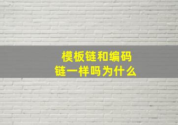 模板链和编码链一样吗为什么