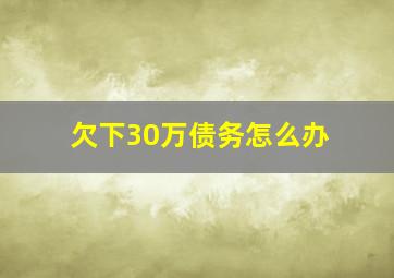 欠下30万债务怎么办