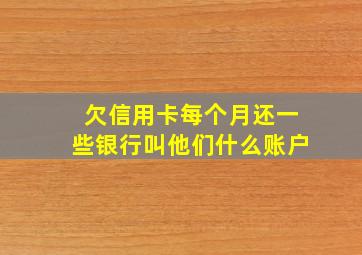 欠信用卡每个月还一些银行叫他们什么账户