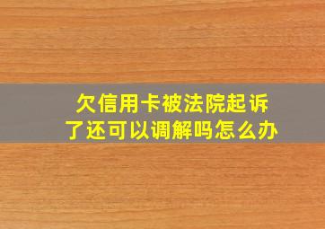 欠信用卡被法院起诉了还可以调解吗怎么办