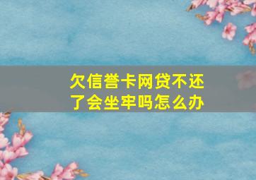 欠信誉卡网贷不还了会坐牢吗怎么办