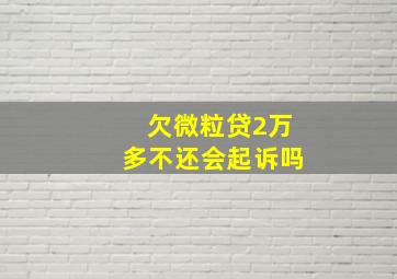 欠微粒贷2万多不还会起诉吗