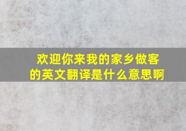 欢迎你来我的家乡做客的英文翻译是什么意思啊