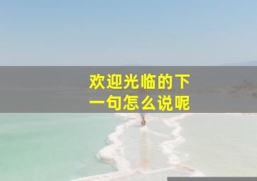 欢迎光临的下一句怎么说呢