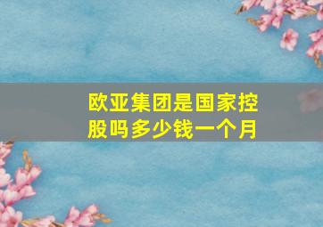 欧亚集团是国家控股吗多少钱一个月