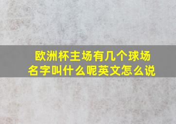 欧洲杯主场有几个球场名字叫什么呢英文怎么说