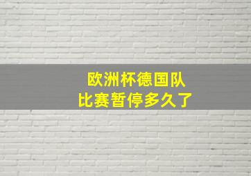 欧洲杯德国队比赛暂停多久了