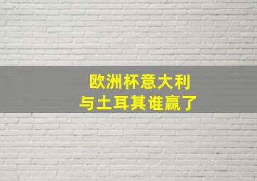 欧洲杯意大利与土耳其谁赢了